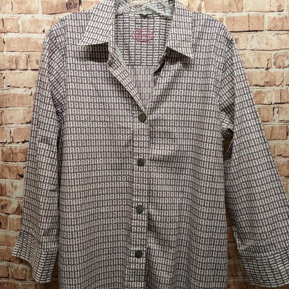 Foxcroft Wrinkle Free Shaped Fit Button Down Blouse Size 12 - Picture 2 of 12